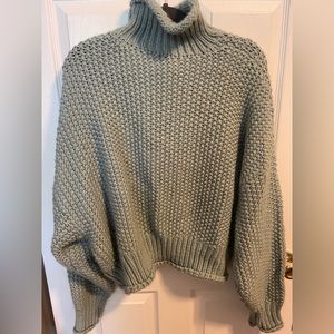 Teal chunky knit sweater